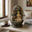 Buddha meditation indoor waterfall fountain for zen home décor