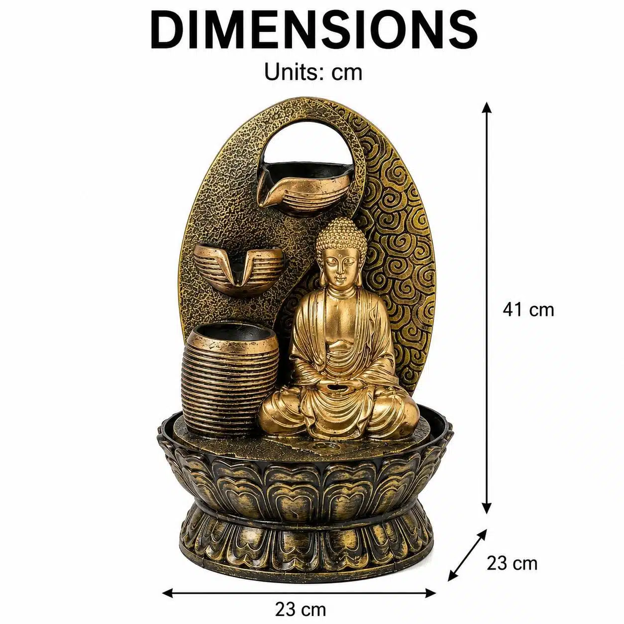 LED Indoor Zen Water Fountain with Cascading Bowls for Home Decor - Image 5