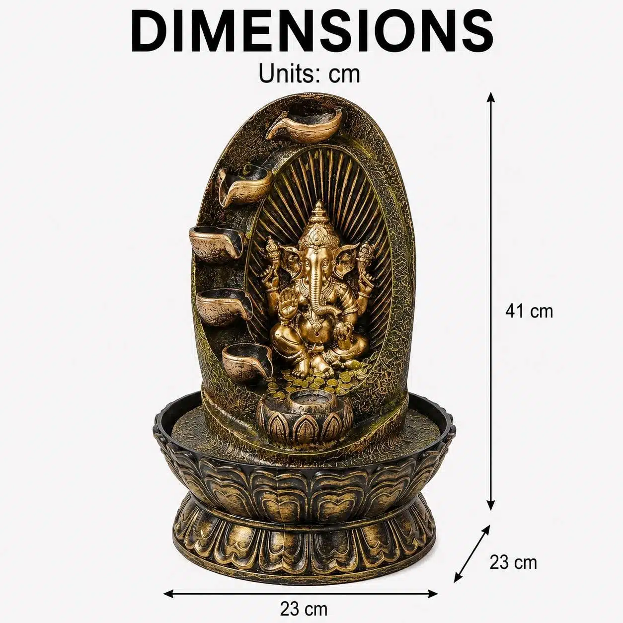 Ganesha Water Fountain – Cascading Waterfall Indoor Decor - Image 5