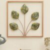Iron Wall Art Frame – Crete Leaf Multicolour Metal 18x18