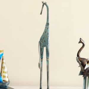 Metal Multicolor Eva Giraffe/2 Showpiece Table Decor