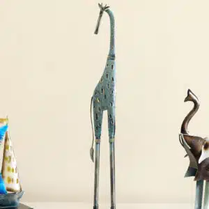 Metal Multicolor Eva Giraffe/2 Showpiece Table Decor