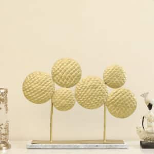 Metal & MDF Gold Paula Hammered Showpiece Table Decor