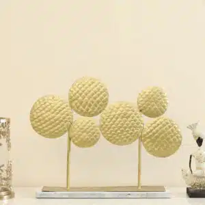 Metal & MDF Gold Paula Hammered Showpiece Table Decor