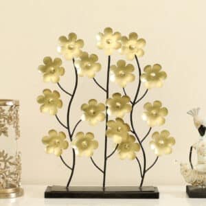 Metal & MDF Multicolor Liana Flower Showpiece Table Decor