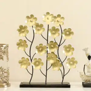 Metal & MDF Multicolor Liana Flower Showpiece Table Decor