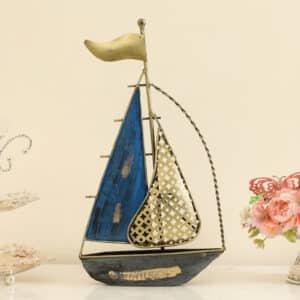 Metal Multicolor Joy Boat Showpiece Table Decor