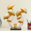 Metal Leaf Table Decor - Aiza Showpiece with Candle Holder 16x20