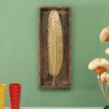 Vedas Metal Leaf Wall Decor Vertical Wall Hanging | Multicolour Iron & MDF Wall Art | Wall Decor for Living Room Entrance Bedroom | Modern Home Wall Decoration (8 x 20 Inch)
