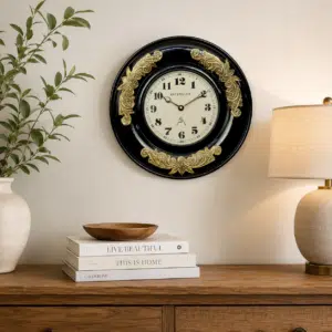 Decorative Wall Clock - Vedas Royal Vine Black and Gold Clock