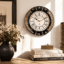 Luxury Wall Clock - Vedas Roman Mosaic Black and Gold Clock