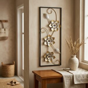 Golden Flower Wall Decor – Luxury Blossom Metal Wall Art