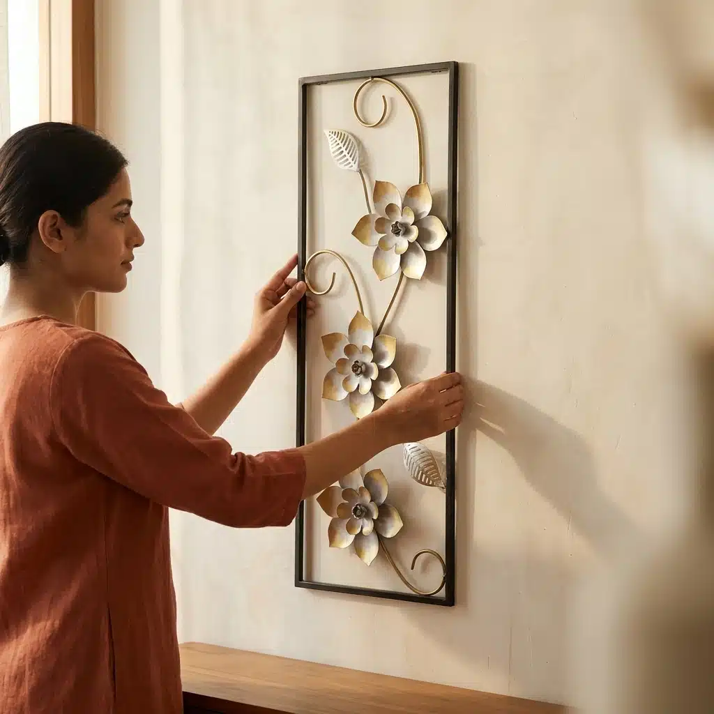Golden Flower Wall Decor – Luxury Blossom Metal Wall Art - Image 2