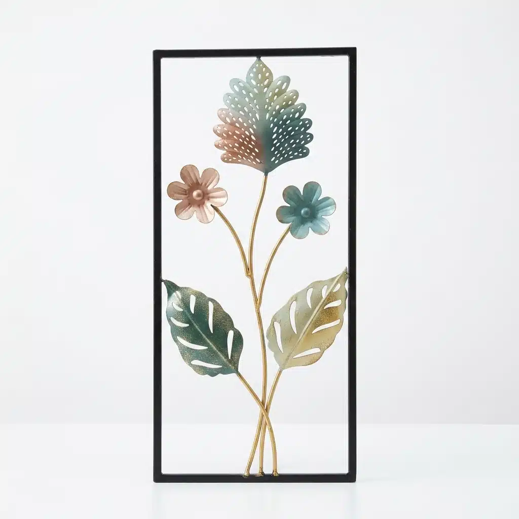 Flower and Leaf Wall Art – Pastel Botanical Metal Decor - Image 4