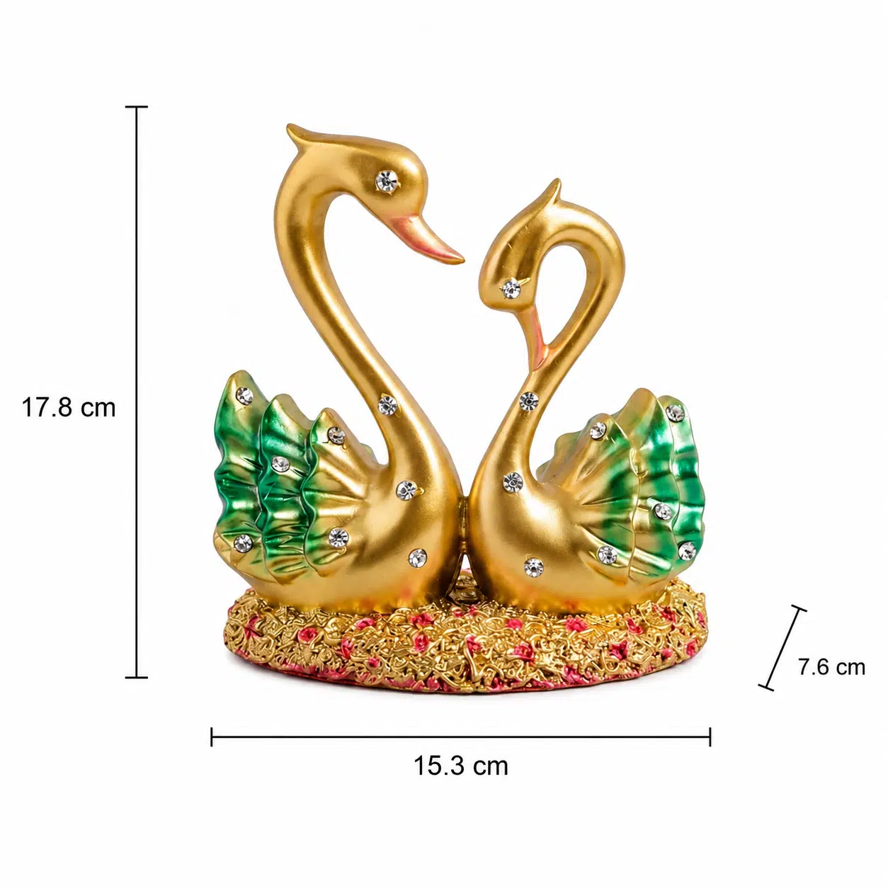 Majestic Swan Couple Showpiece Set of 2 for Home Décor | Elegant Resin Swan Figurines - Image 5