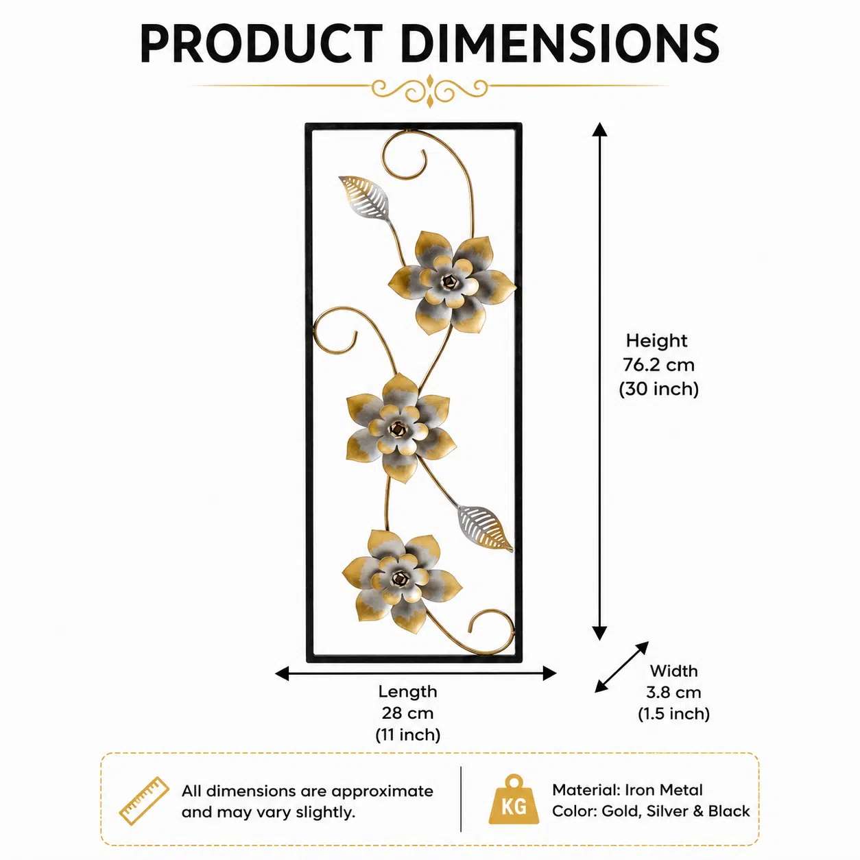 Golden Flower Wall Decor – Luxury Blossom Metal Wall Art - Image 4