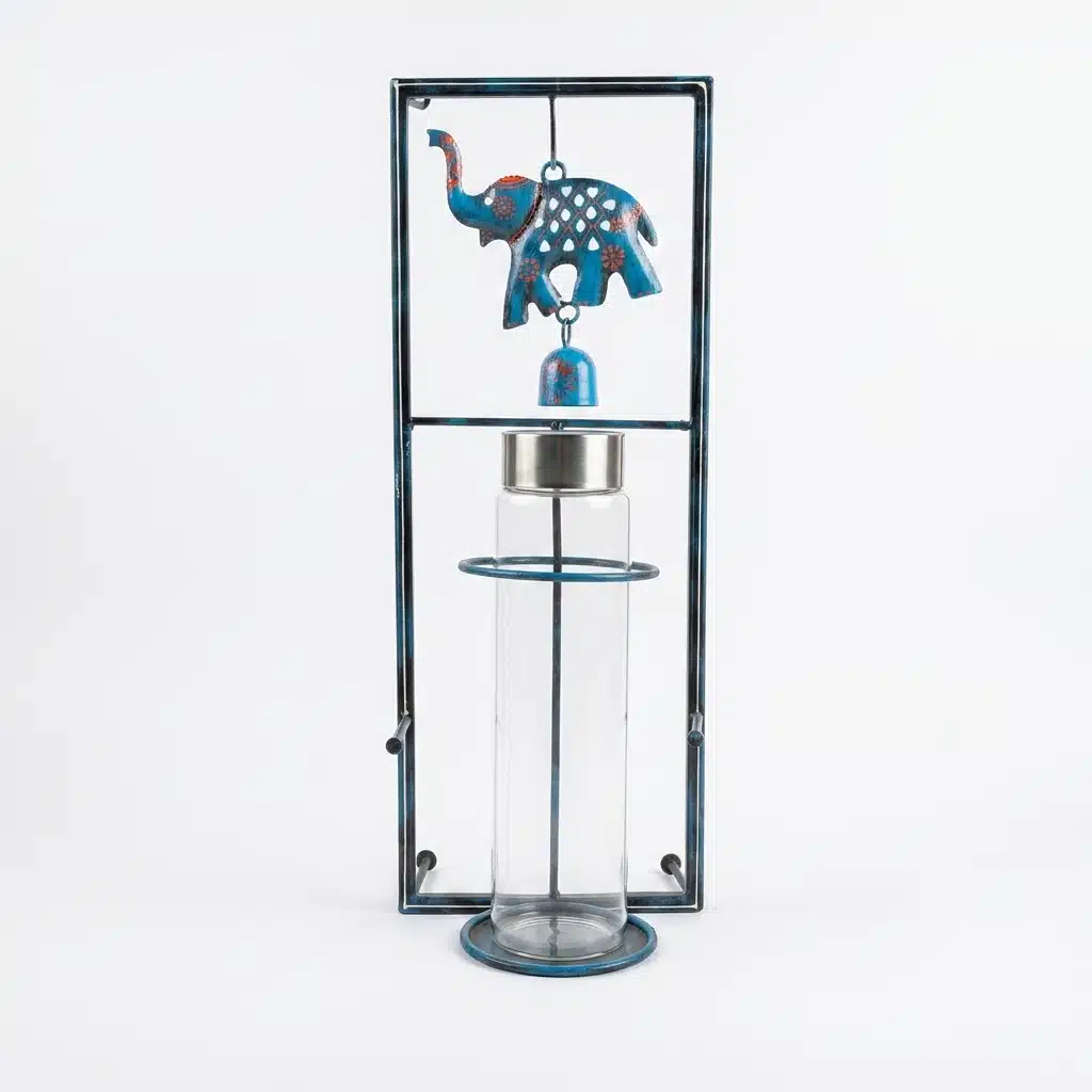 Milk Bottle Holder with Decorative Elephant Bell | Premium 1 Bottle Wall Stand - Image 4