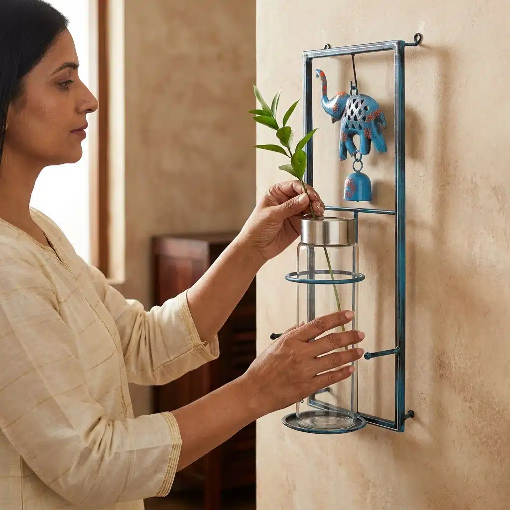 Milk Bottle Holder with Decorative Elephant Bell | Premium 1 Bottle Wall Stand - Image 2