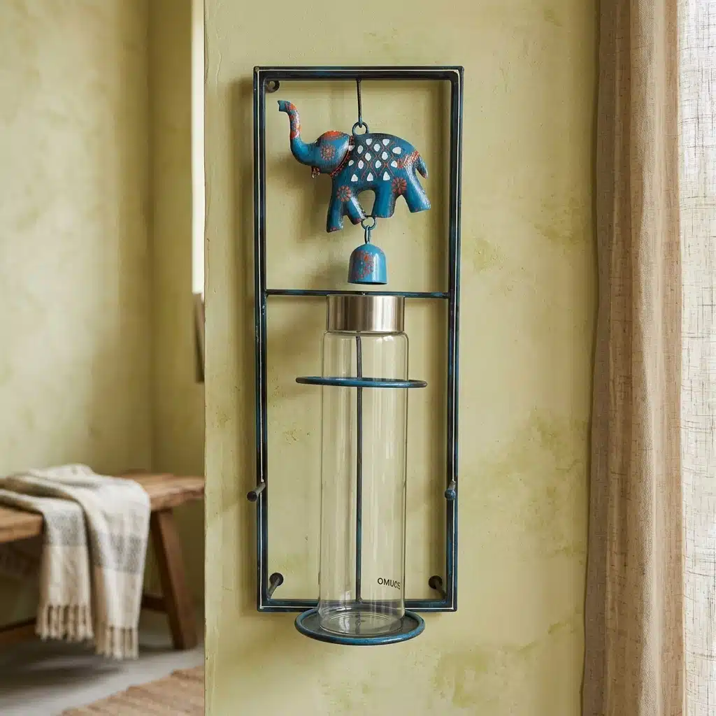 Milk Bottle Holder with Decorative Elephant Bell