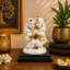 Radha Krishna Idol White & Gold – Premium Resin Murti 10 Inch