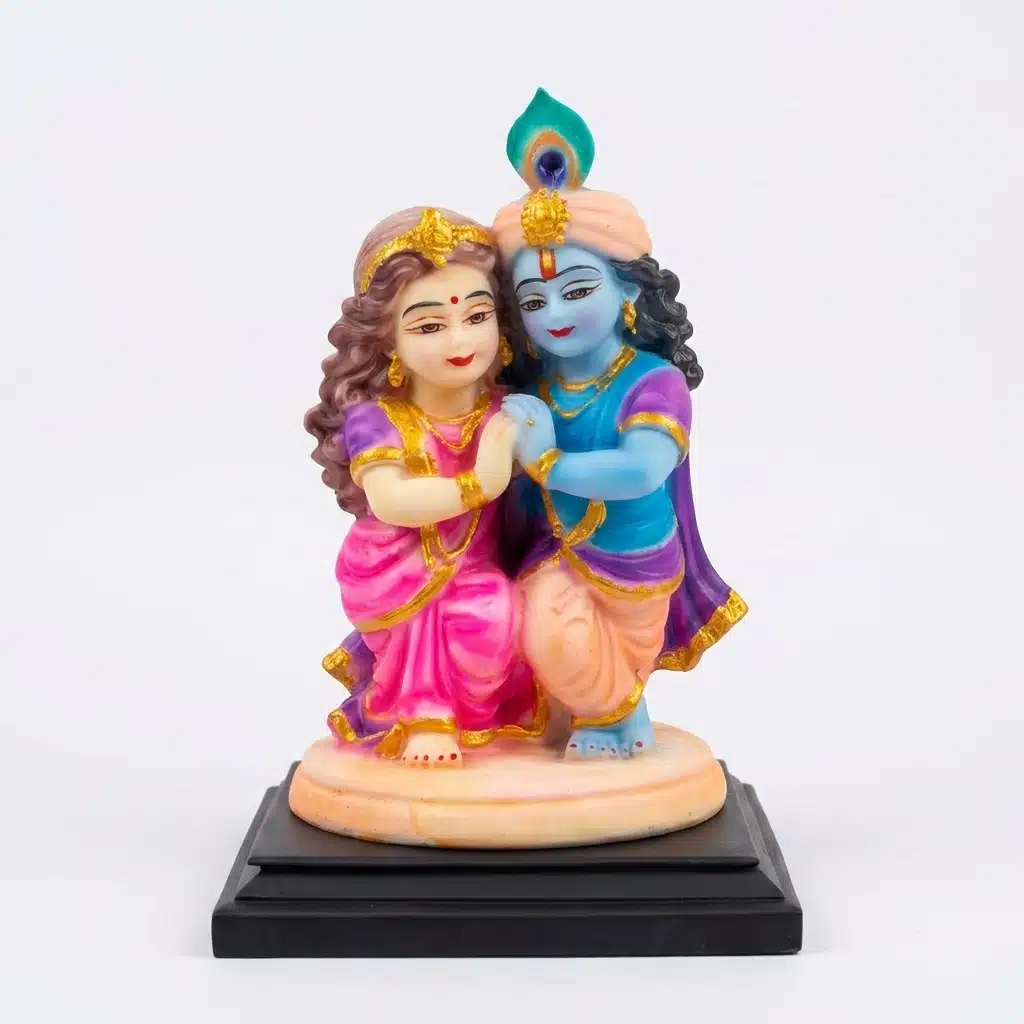 Radha Krishna Idol Multicolor – 10 Inch Resin Murti for Home - Image 5