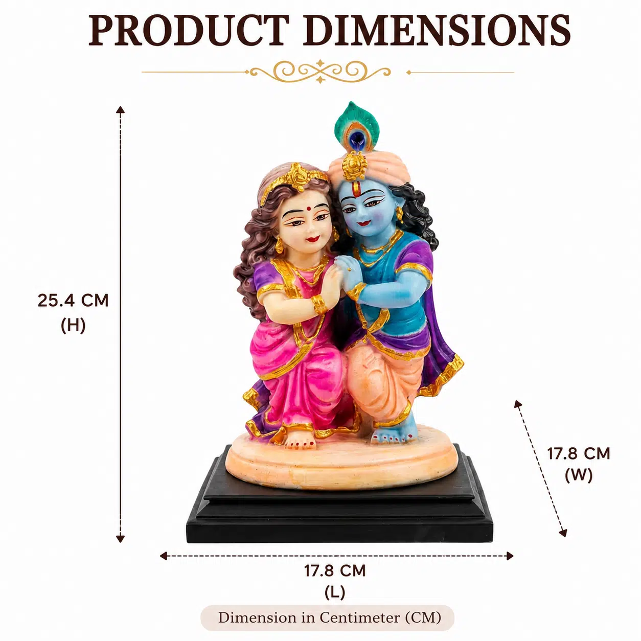 Radha Krishna Idol Multicolor – 10 Inch Resin Murti for Home - Image 6
