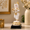 Krishna Idol White & Gold – Standing Murli Manohar Statue 16 In