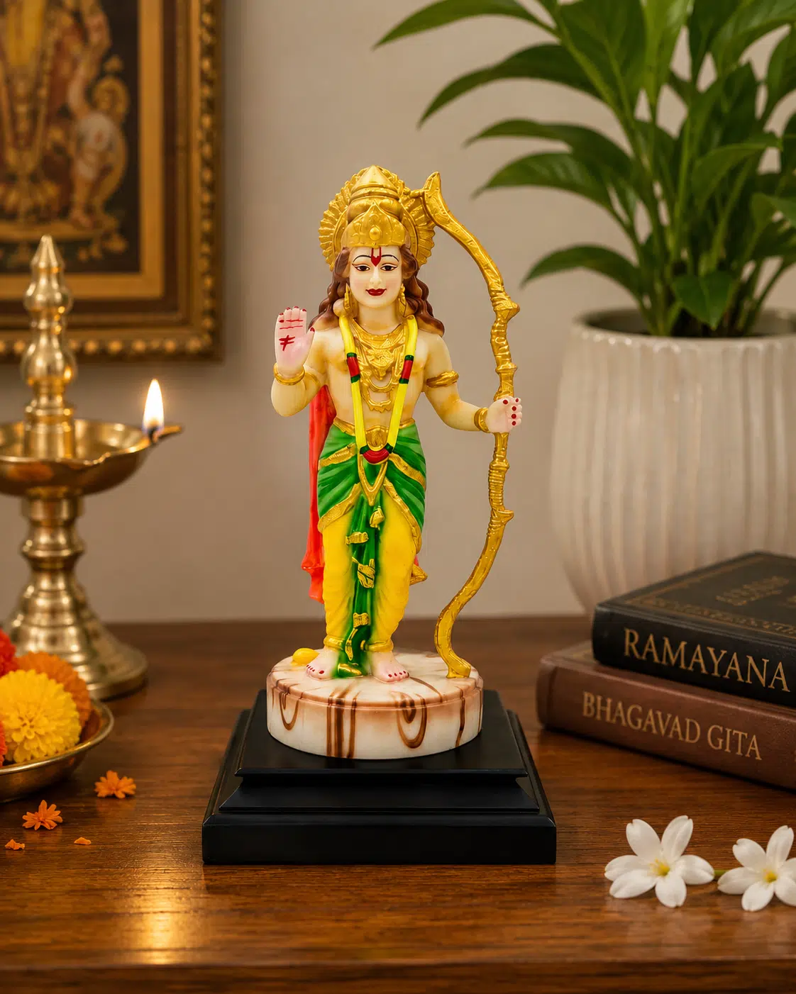 Shri Ram Idol Multicolor – Lord Ram Murti with Bow, 10 Inch