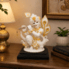 Vedas Mor Mukut Gopal Idol (White & Gold) | Premium Lord Krishna Playing Flute Statue | Handcrafted Resin Krishna Murti for Home Temple, Living Room & Office | Spiritual Showpiece | Janmashtami, Housewarming & Diwali Gift
