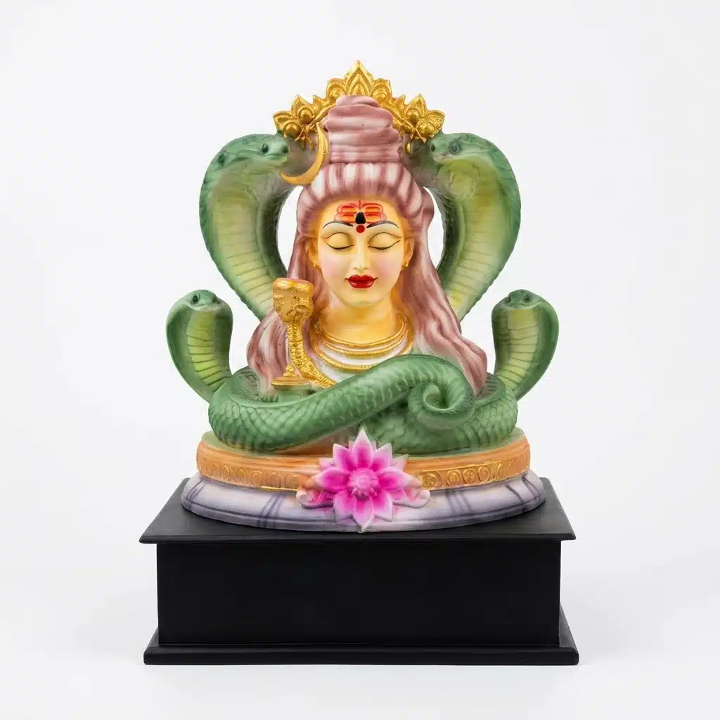Shiva Idol Multicolor – Divine Aura Mahadev Murti with Sheshnag - Image 5