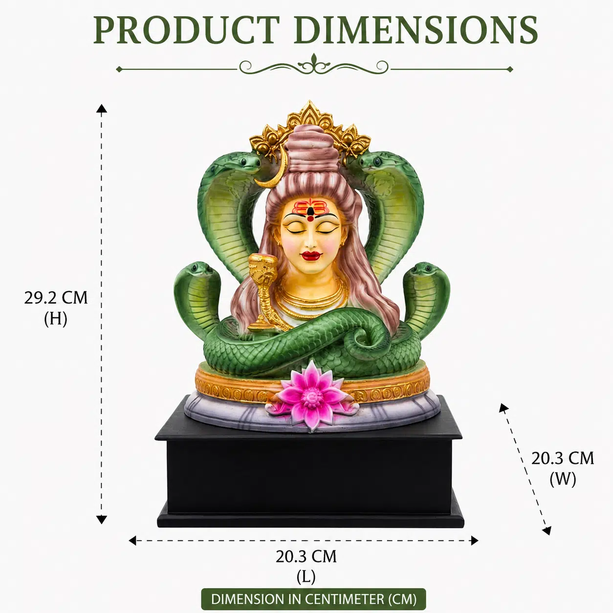 Shiva Idol Multicolor – Divine Aura Mahadev Murti with Sheshnag - Image 6