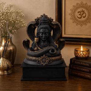 Shiva Idol Brown & Gold – Divine Aura Mahadev Resin Murti