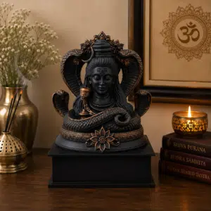 Shiva Idol Brown & Gold – Divine Aura Mahadev Resin Murti