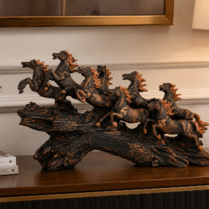 Running Horse Showpiece Copper - Royal Gallop Resin Sculpture
