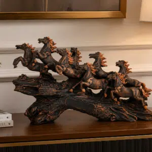 Running Horse Showpiece Copper - Royal Gallop Resin Sculpture