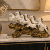 7 Horse Showpiece White - Vedas Royal Gallop Resin Sculpture