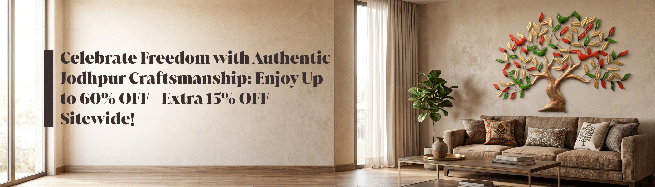 Vedas handcrafted Jodhpur metal wall art and heritage Independence Day home decor displayed for Freedom Sale