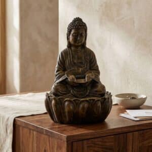 Buddha Water Fountain - Meditating Buddha Indoor Zen Tabletop Decor