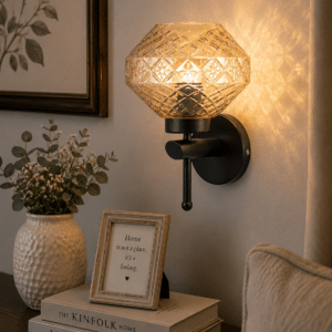 Modern Black Crystal Glass Wall Sconce - E27 Indoor Wall Light