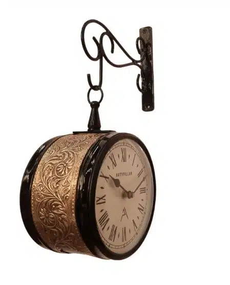 VEDAS Imperial Vintage Royale Double-Sided Hanging Wall Clock | Antique Gold Decorative Station Clock (6 inch) - Image 3