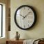 VEDAS Urban Noir Modern Wall Clock | Minimal Black Frame Designer Clock