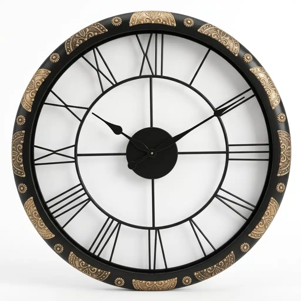 VEDAS Royal Skeleton Roman Wall Clock | Premium Open Frame Vintage Designer Clock - Image 3