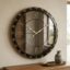 VEDAS Midnight Roman Luxe Wall Clock | Premium Black & Gold Designer Clock with Roman Numerals