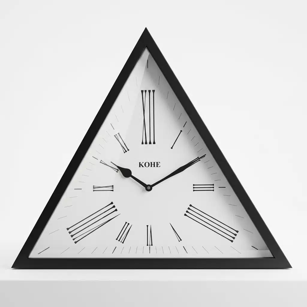 VEDAS Triora Modern Triangle Wall Clock | Minimal Geometric Designer Clock (18 inch) - Image 4