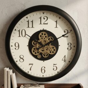 VEDAS Steampunk Orbit Wall Clock | Vintage Gear Designer Clock with Roman Numerals