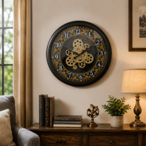VEDAS Royal Steampunk Heritage Wall Clock | Vintage Gear Roman Numeral Designer Clock