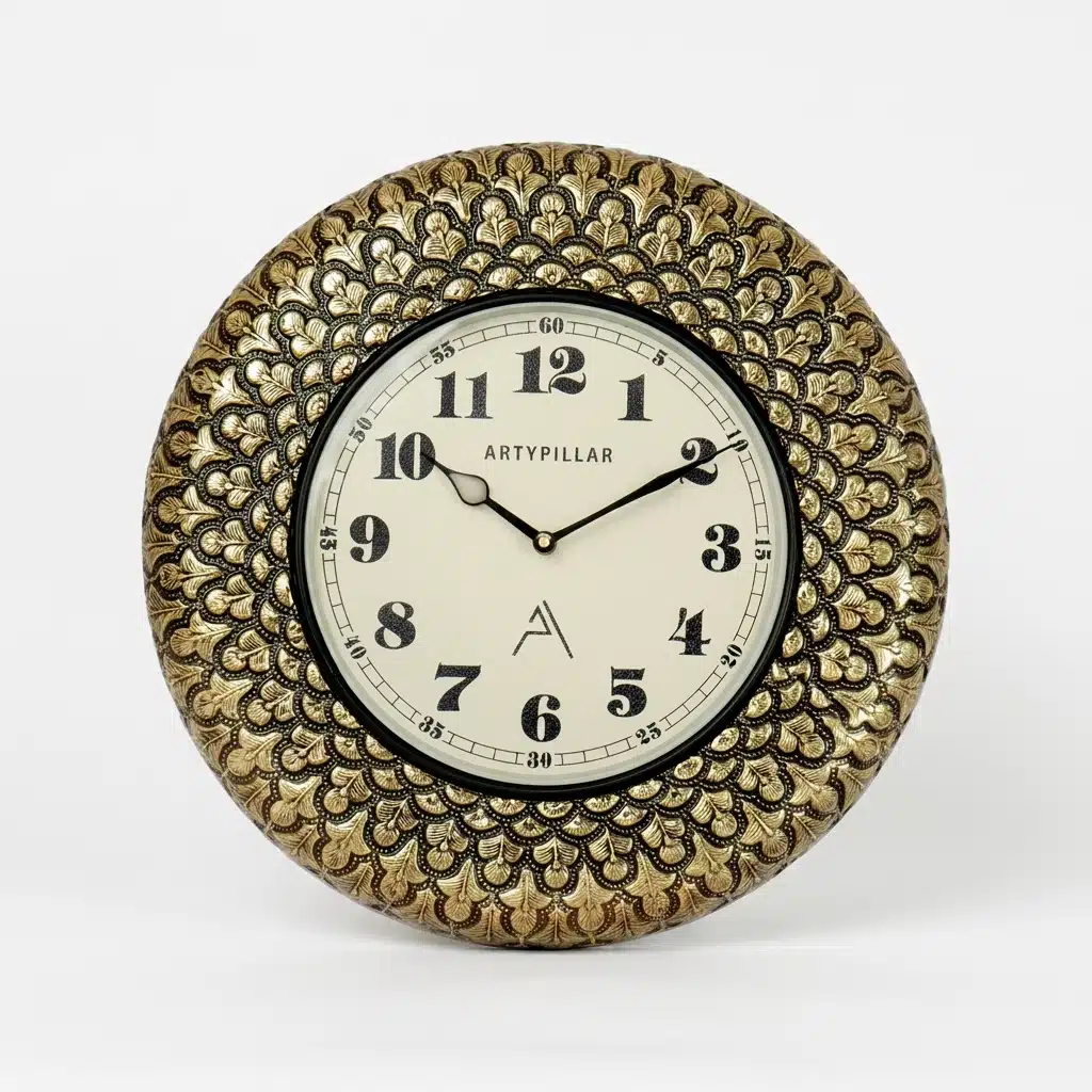 VEDAS Royal Petal Heritage Wall Clock | Vintage Floral Designer Clock - Image 4