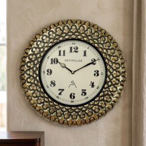 VEDAS Royal Petal Heritage Wall Clock | Vintage Floral Designer Clock