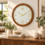 VEDAS Nordic Gold Wall Clock | Modern Wooden Frame Designer Clock with Gold Accents
