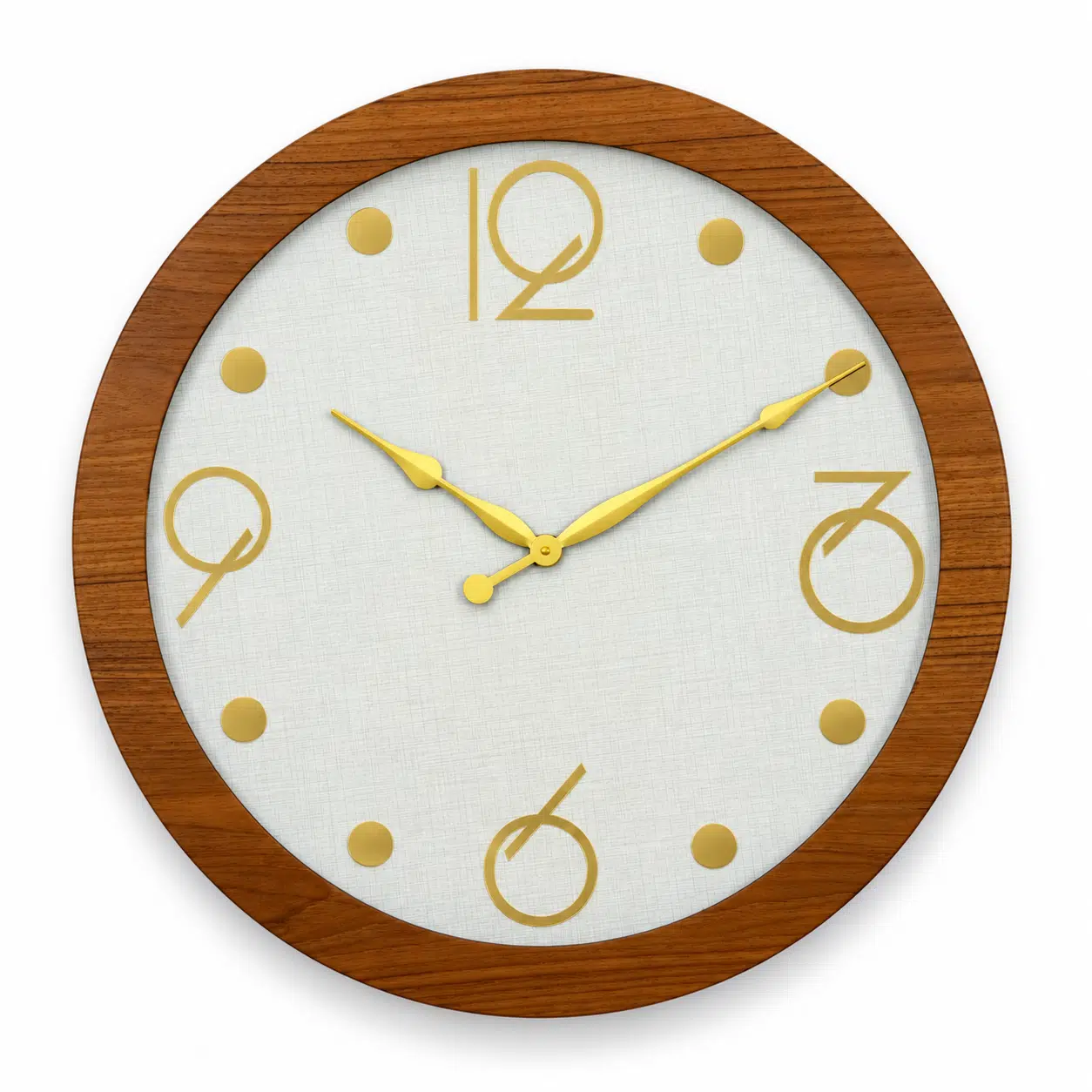 VEDAS Nordic Gold Wall Clock | Modern Wooden Frame Designer Clock with Gold Accents - Image 3
